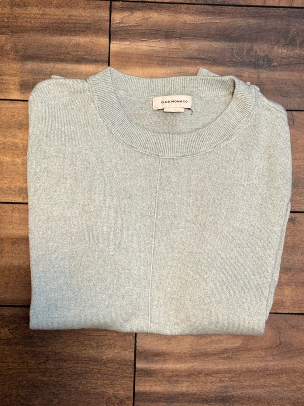 Club Monaco Linen Blend Light Green Crewneck Sweater